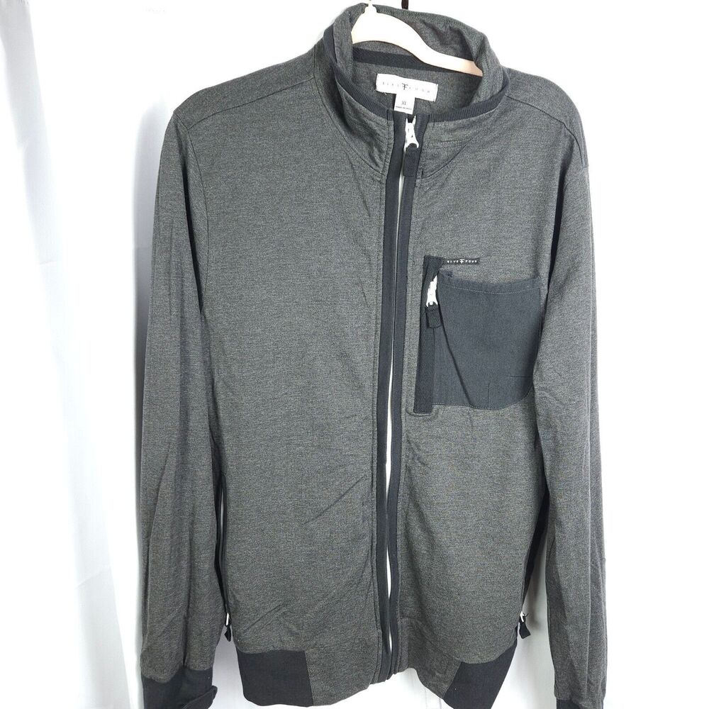 Five Four Club Men's Gray Full Zip‎ Mock Neck Sweater XL NWOT